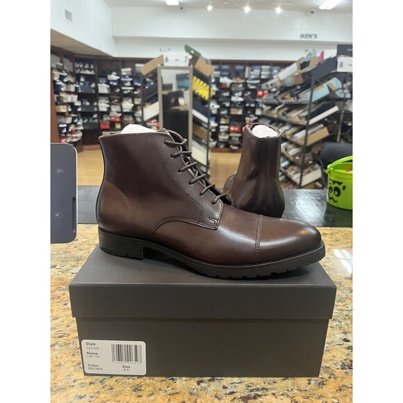 The Men's Store at Bloomingdale's Cap Toe Boot Brown Size 8.5 - Picture 1 of 5
